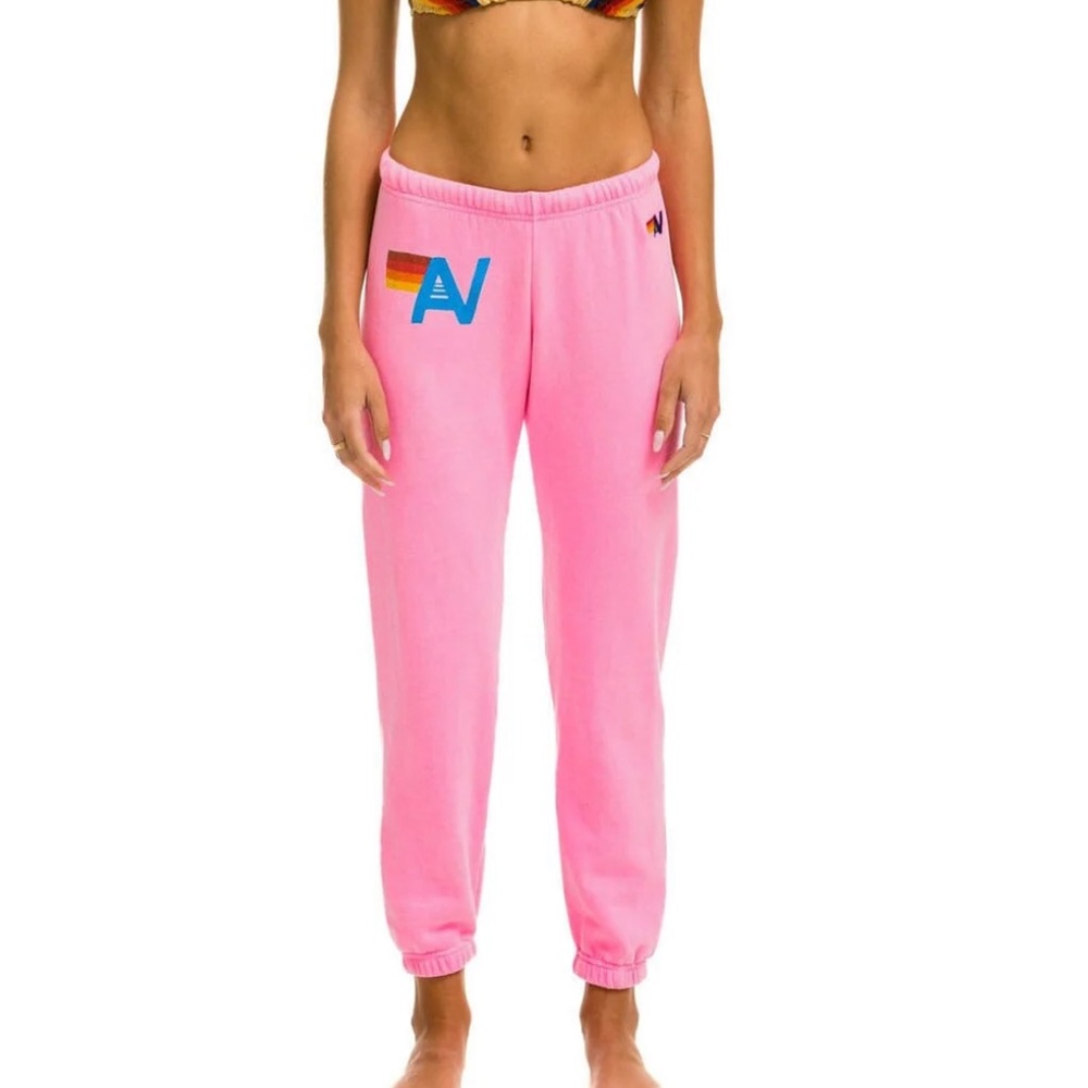 Aviator Nation Hot Pink Logo Sweatpants
